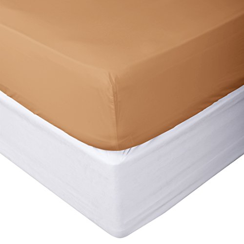 Image of Clara Clark Premier 1800 Collection Single Fitted Sheet, King, Mocha Light Brown
