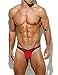 Arjen Kroos Men's G-strings Thong Sexy Low Rise Underwear Bulge Pouch Panties,A4-RED-AK2113,Small