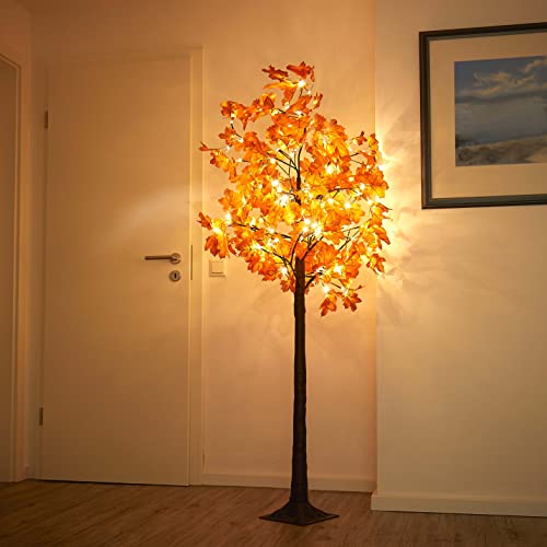 Northpoint LED Herbst Baum Herbstdeko Lichtbaum in Ahorn-Optik In- & Outdoor | 120 warmweiße LEDs | 180cm hoch | elastische Zweige | Timerfunktion | IP44 Spritzwassergeschützt