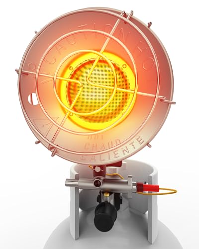 QIOMALA Calentador de propano para exteriores, calentador radiante de propano de 15000 BTU, calentador de gas inalámbrico para exteriores con válvula de cierre de seguridad y 3 ajustes para patio,