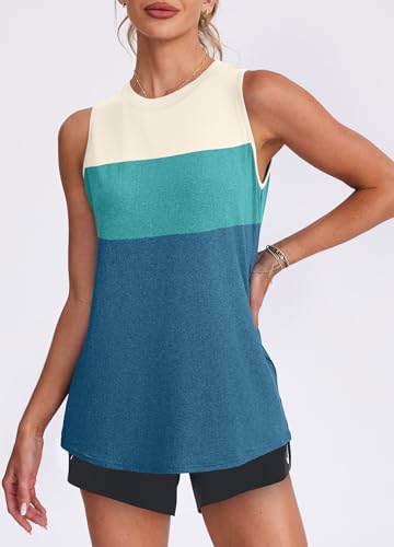 Image of Womens Workout Tank Tops Lightweight Sleeveless Shirts for Women Loose Fit Tops for Athletic Running Tennis Yoga