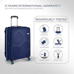 Interior storage of Safari Pentagon Pro medium luggage navy organized compartments travel suitcase for men and women