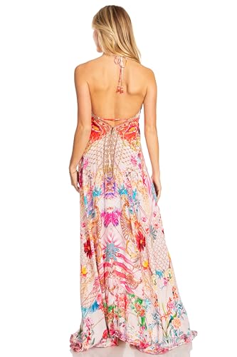 Image of Sakkas Lizi 2025 Womens Maxi High-Low Halter Handkerchief Long Dress Beach Party