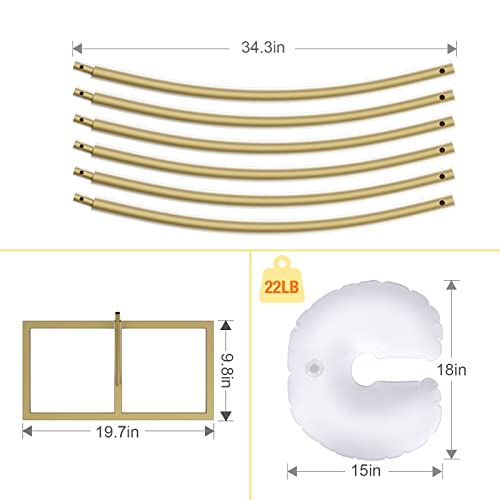 Chamvis Round Backdrop Stand, Golden Metal Balloon Arch Stand Wedding Arch Garden Arbors Background - for Wedding Baby Shower Birthday Photo Backdrop