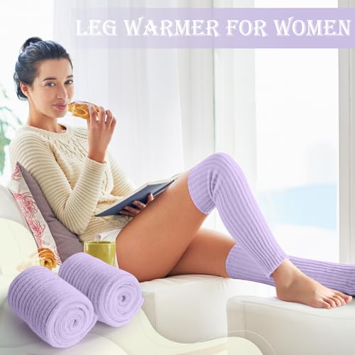 Image of Pleneal Leg Warmers for Women 80s Y2k, Ribbed Knit Long Socks LegWarmer