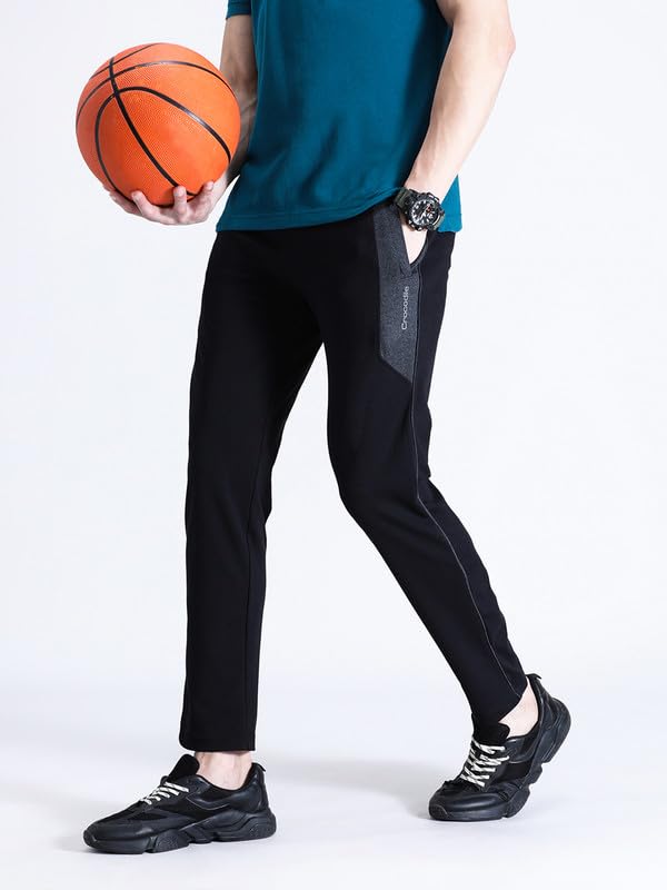 Image of CROCODILE Men Solid Slim Fit Track Pant | Mid Rise | Drawstring Waist | Regular Length | Casual Sports Lounge Bottomwear Navy Melange