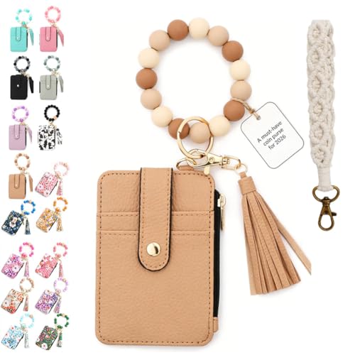 Boho Beaded Wallet Keychain