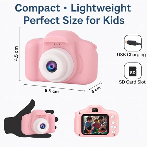Image of Zepplay Kids Camera | 1080P HD Video & Photos | 2-Inch Screen | Selfie Toy Camera for Boys & Girls | USB Rechargeable | Birthday Gift for Kids Age 3-12 Years
