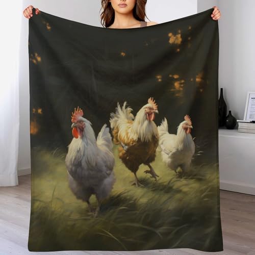 Couverture en flannel idée cadeau originale plaid imprimé poulet
