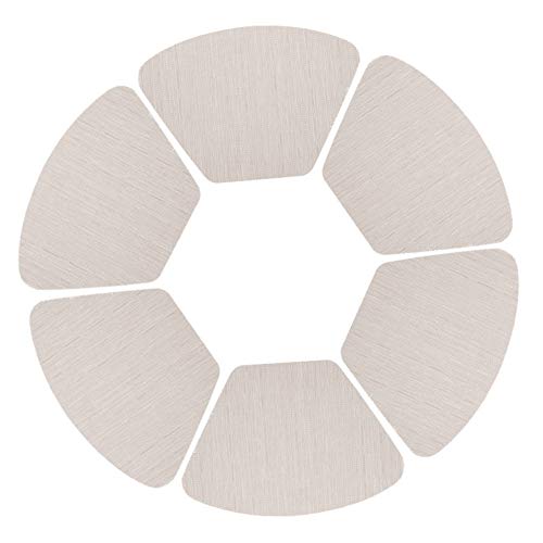 Free Shipping 🛒 LivebyCare Set of 6 Sector Heat Resistant PVC Woven Placemats Decoration Washable Anti-Skid Dining Table Mats Non-Slip Place Mats Off White 11.8X18.9 in
