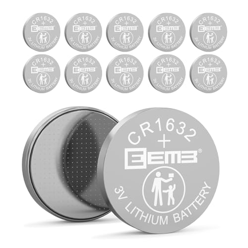 EEMB CR1632 Batterie 3 V Lithium Batterie CR 1632 Li-MnO₂ Knopfbatterien 1632 Batterie ECR1632, DL1632 für Uhr/Schlüsselanhänger/LED-Lesebrillen/Taschenrechner/LED-Taschenlampe/Spielzeug, 10 Stück