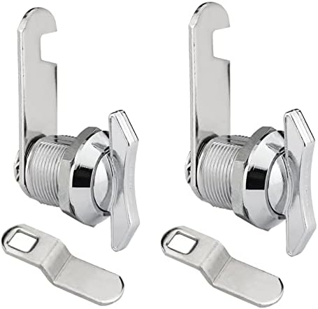 Thumb Operated Offset Cam Lock, 2-Pack 5/8 Inch Replacement Keyless Compartment Latch for Mounting in RV Compartment Camper Storage Door Cabinet Mailbox Drawer, Fits on 0.39" (10mm) Max Door Thickness