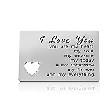 Anniversary Card Gifts for Him Engraved Wallet Card for Boyfriend Girlfriend Couple Gifts You Are My Heart Mini Love Note Card Gift for Husband Christmas Birthday Gifts Valentines Day Gifts for Fiance