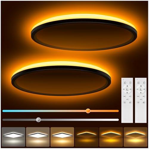 Reviews de Techos con plafon - los preferidos. 45 Lampara de techo led inteligente, AINSEALA lámparas de techo para interior de casas función de luz de fondo, 1800-6500K, temperatura del color y de Brillo Regulable, con control...
