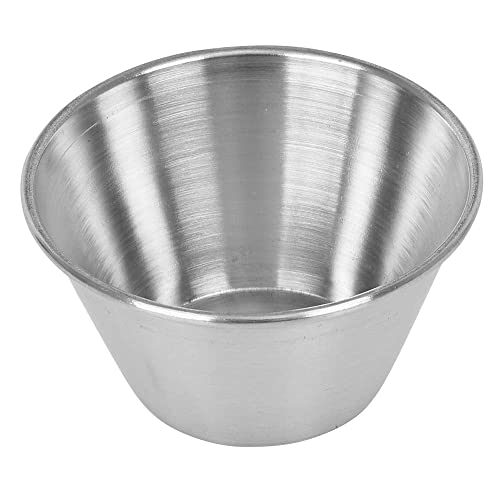 (12 Pack) 3 Oz Sauce Cups, Commercial Grade Stainless Steel Dipping Sauce Cups, Individual Condiment Cups/Portion Cups/Ramekins By Tezzorio #TOP2