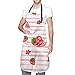 tuotaowenhua Tablier Fruit Cantaloupe Watermelon Blueberry Unisexe Tablier de cuisson amusant Tablier imperméable réglable avec poches pour cuisson dessin animé fond rayé frais frais fruits frais