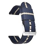 Cinturino for Orologio in Nylon Intrecciato con Barra a Molla, in Tela, 18 20 22 24 mm, Accessori(H,18mm)