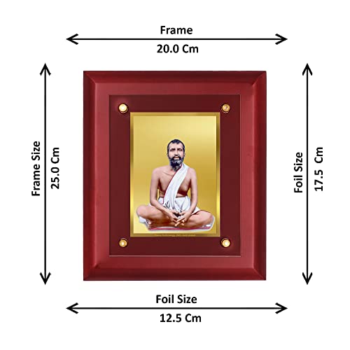 Image of DIVINITI Classica Pure 24K Gold Plated Ram Krishna Religious Frame - Luxury Home, Office & Mandir Decor | Premium Gold Foil Artwork in MDF Frame | Table Top Display (26 X 20 CM)