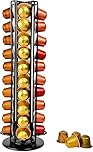Wrobic Coffee Pod Holder Stand for Nespresso Original Capsules, Rotatable Storage Organizer Rack Holds 40 Capsules, Black