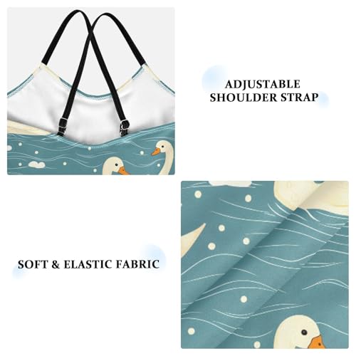 ALAZA Swan Lake Water Girls Swimsuit Bathing Suit Beach Swimwear One Piece 3-10T3