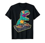 T Rex DJ Party Club Disk Jockey Gift Shirt EDM Dance Club T-Shirt