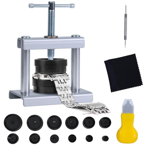 J6&H6 Watch Press Tool Set,Watch Back Case Closer for Closing the Cover , Watches Battery Replacement Tool Kit, Dismantling The Watchs Opener Case, Suitable for Watches Repair Kits with 16 to 50mm Circular Dials