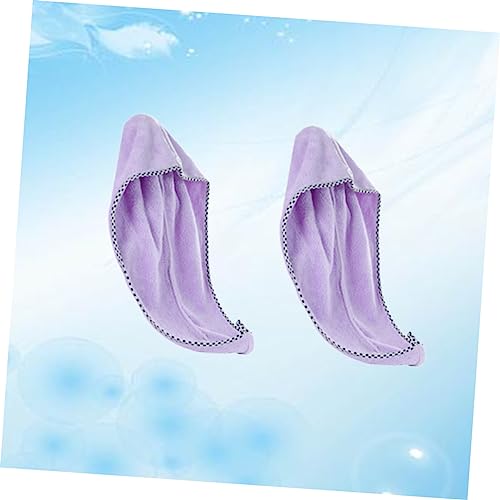 POPETPOP 6 Peças Turbante Absorvente De Lã Coral Toalha De Cabelo Turbante De Cabelo Envoltório De C