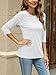 EADINVE Women's Casual 3/4 Sleeve T-Shirts Round Neck Cute Tunic Tops Basic Tees Blouses Loose Fit Pullover White