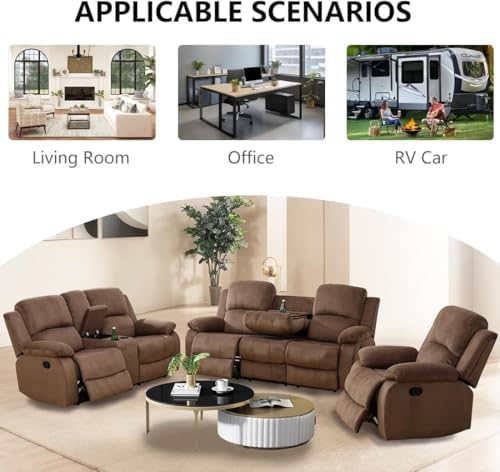 Image of Recliner Chair, Oversized Power Recliner with Home Theater Seating, Oversized Single Electric Reclining Chair Breathable Living Room Chairs for Adults Reading Gaming, Brown