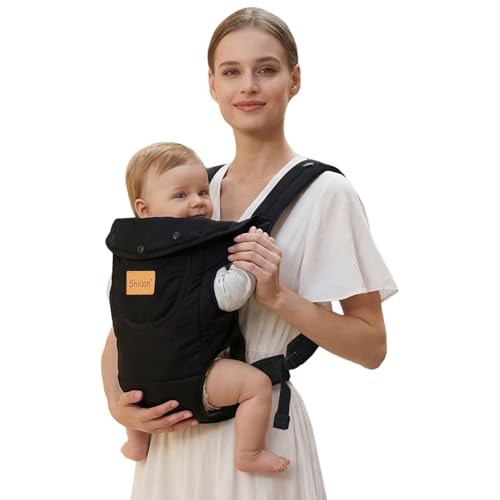 Shiaon Baby Carrier Newborn to Toddler(7-30lbs), Toddler Carrier Baby Holder Carrier with Adjustable Shoulder Strap, Chest Carriers, Black
