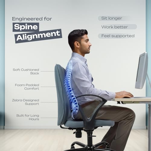 Image of IAFA FURNITURE Mavro Office Chair, Mid Back Upholstery Ergonomic Home Office Desk Chair with Fixed Armrests & Spacious Cushioned Seat | Heavy Duty Metal Base (DIY) (Grey)