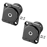 PENGLIN 2 Stück D-TYP TRS 3.5mm Stereo Panel Montage Adapter,Einbaubuchse Durchgang Anschluss für Kopfhörer, Smartphones und Audiogeräte