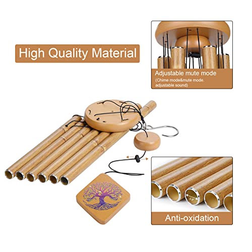Lgege 32Inch Outdoors Wind Chimes,Tree Of Life Aluminum Wind Chime With Bamboo Grain Tubes, Gift For Best Friend, Porch Patio Outdoor Balcony Decor Garden Backyard #TOP4