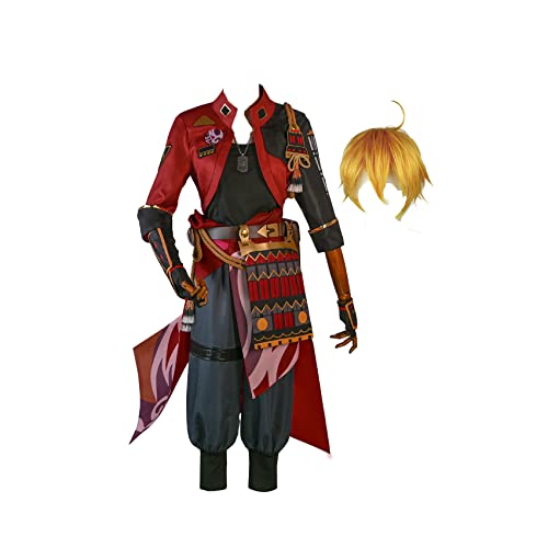 Zhrmghgws Thoma Cosplay Traje Negro Rojo Gabardina Uniforme Abrigo pantalón Conjunto Completo Halloween Fiesta Carnaval Vestido Traje para Hombres Adolescentes Cover