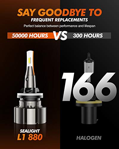 Sealight 880 Led Fog Light Bulbs Or Drl, 6000K Xenon White, 30W Super Bright, 885 893 899 Fog Light, Can-Bus Error Free, Plug And Play, 360-Degree Illumination, Pack Of 2 #TOP4