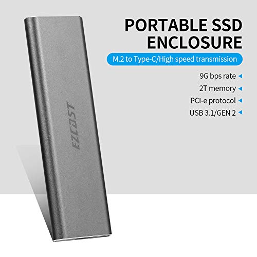 Moniel Gabinete de disco rígido S8000 GEN2 M.2 Gabinete SSD portátil NVME PCI-e para USB 3.1 Aplicáv