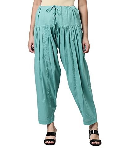 Image of GO COLORS Soft Cotton Salwar for Women | Relaxed Fit, Mid Rise, Ankle Length, Drawstrings