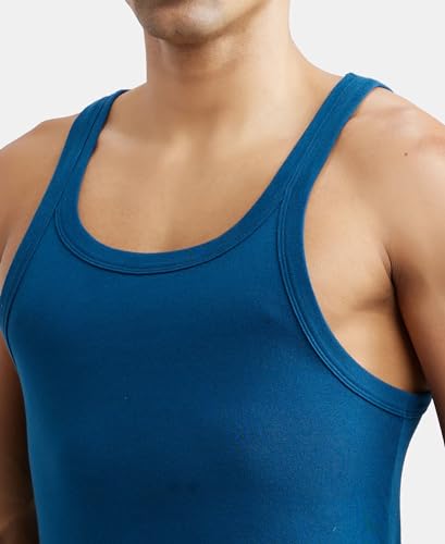 Image of Jockey US26 Men Super Combed Cotton Rib Square Neck Gym Vest