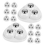 Ciieeo 48 Piezas Ruedas Autoadhesivas Mini de Acero Inoxidable Ruedas Giratorias Silenciosas para Muebles y Electrodomésticos Capacidad de Carga Fuerte Aptas para Almacenamiento y