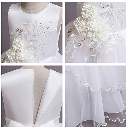 MYRISAM Flower Girls Embroidered Lace Wedding Dress Communion Formal Birthday Pageant Evening Party Long Tulle Gown4