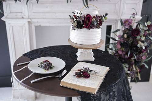 Decoración con Corona de Flores Artificiales Rustic Burgundy miniatura 5