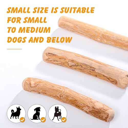 RAYITO 3 Pack Coffee Wood Dog Chew Toy, S - Image 2