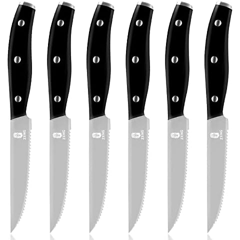 Zeng Cuchillos Arcos de Mesa Juego de 6 Cuchillos de Carne Cover