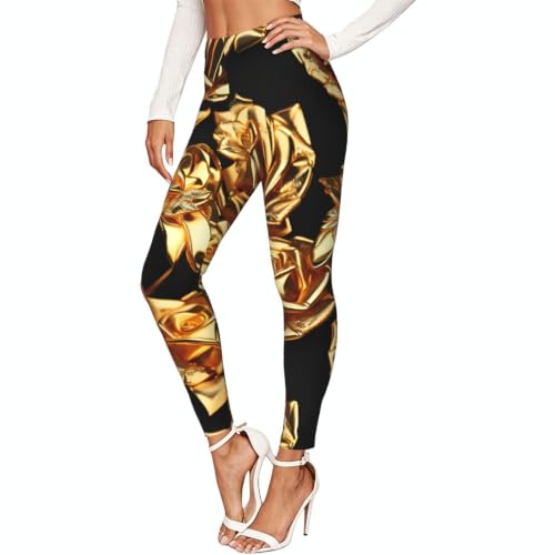 Leggings de compresión de rosa dorada ideales para yoga running y estilo de vida activo