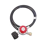 KIBOW 0~20PSI High Pressure Adjustable Propane Regulator w/4FT Hose-Type1 (QCC1) and 3/8 Female Flare Swivel Fitting - CSA Certified