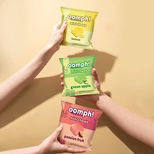 Oomph! Sweets Low Sugar 6-Pack Fruit Variety Mini Candy Chews And 6-Pack Regular Dark Chocolate Cocoa Chews Keto-Friendly Vegan Healthy Gluten Free, Treat For Kids And Adults #TOP6