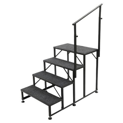Escalera de 4 peldaños con pasamanos para piscina miniatura 1