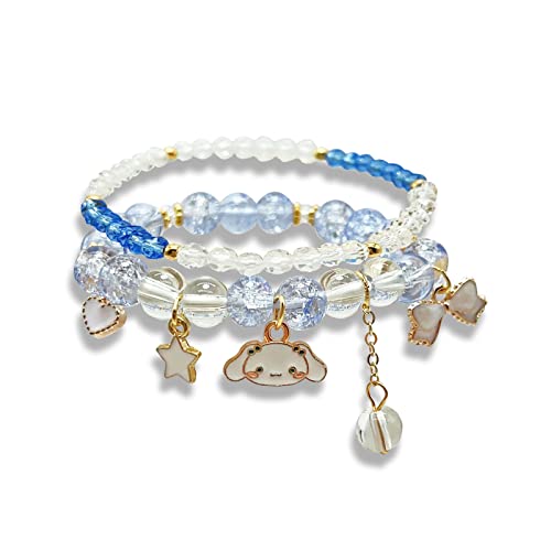 Image of ZMANYIJEW Crystal Bead Bracelet for Women, Cute Matching Beaded Bracelets for Best Friend