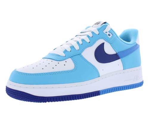 Nike Unisex-Erwachsene Air Force 1 '07' Low-Top, Weiß/Lt Foto Blau, 46 EU