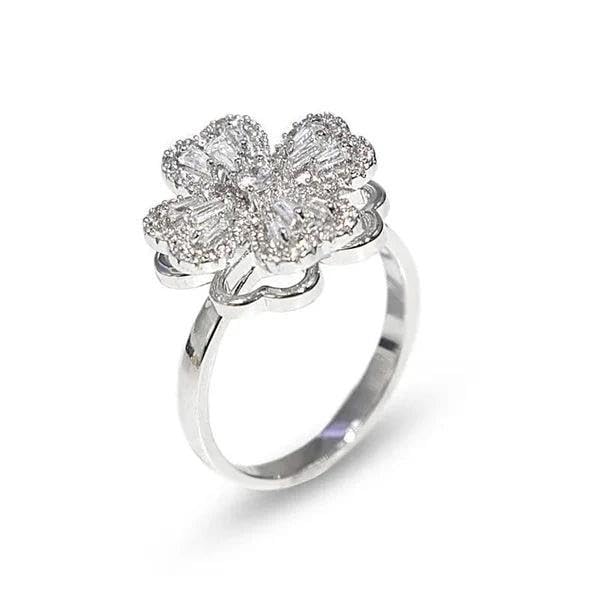 Four Heart Rotating Ring for Women & Girls | Spinner Floral Heart Ring | Adjustable Rotating Finger Ring | Stylish Gift for Valentine's Day, Anniversary, Wedding for Girlfriend Wife Birthday Anniversary-image-14